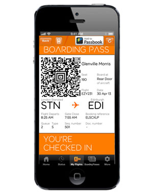 EasyJet online mobile boarding pass