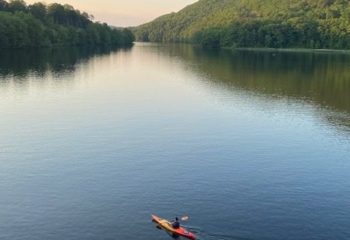 Connecticut River with a kayaker