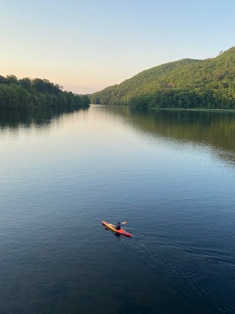 Connecticut River with a kayaker